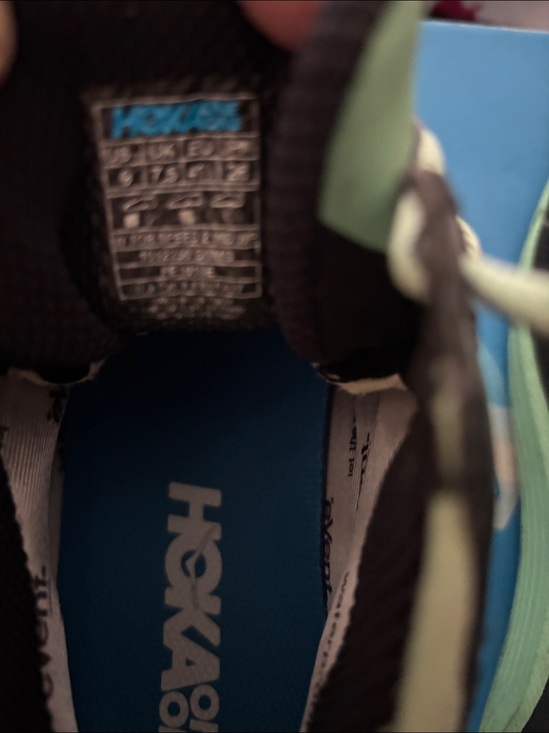 Hoka High-Top Trail Sneakers in Mint Green and Black